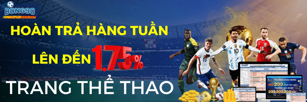 HOÀN TRẢ TRANG THỂ THAO LÊN ĐẾN 1.75%